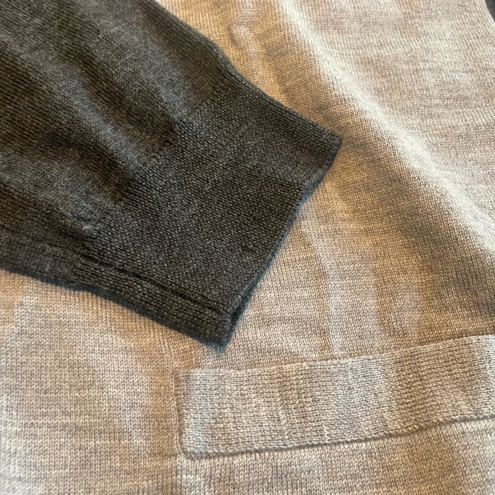 J Crew Gray Cardigan Merino Wool Classic Preppy Professor - Size L